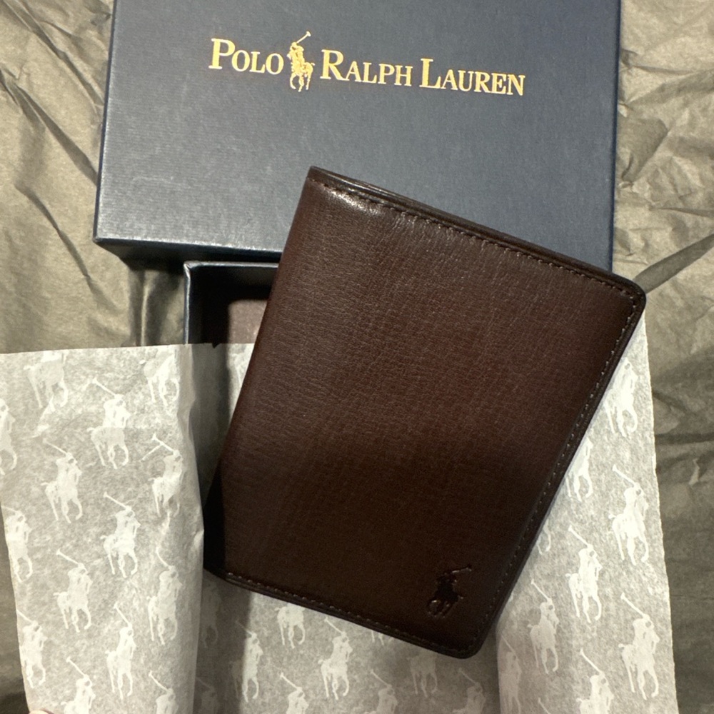 Ralph Lauren Brown Key Card Holder Leather Accessory
